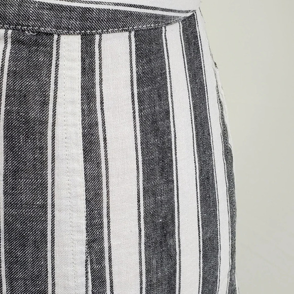 MADEWELL G3051 Linen Laced Striped Mini Skirt Gray - Picture 3 of 16